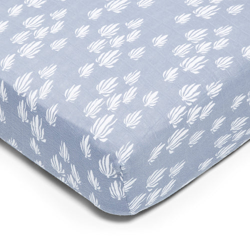 bay blue organic muslin