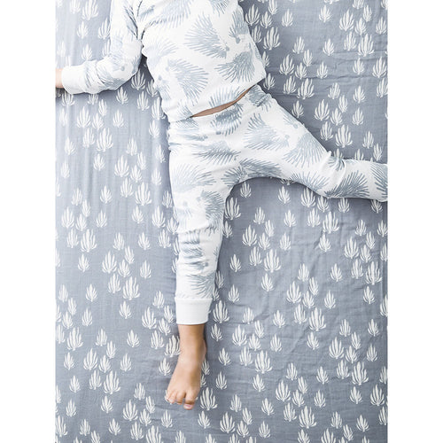 bay blue organic muslin