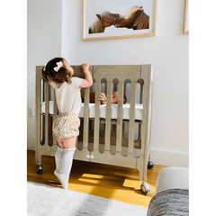 mini crib with dresser Lolly 4-in-1 Convertible Mini Crib with Toddler Bed Conversion Kit