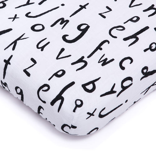 alphabet organic muslin