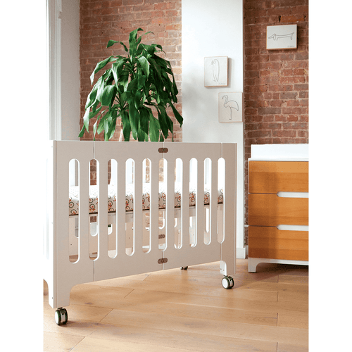 alma papa convertible folding crib + mattress