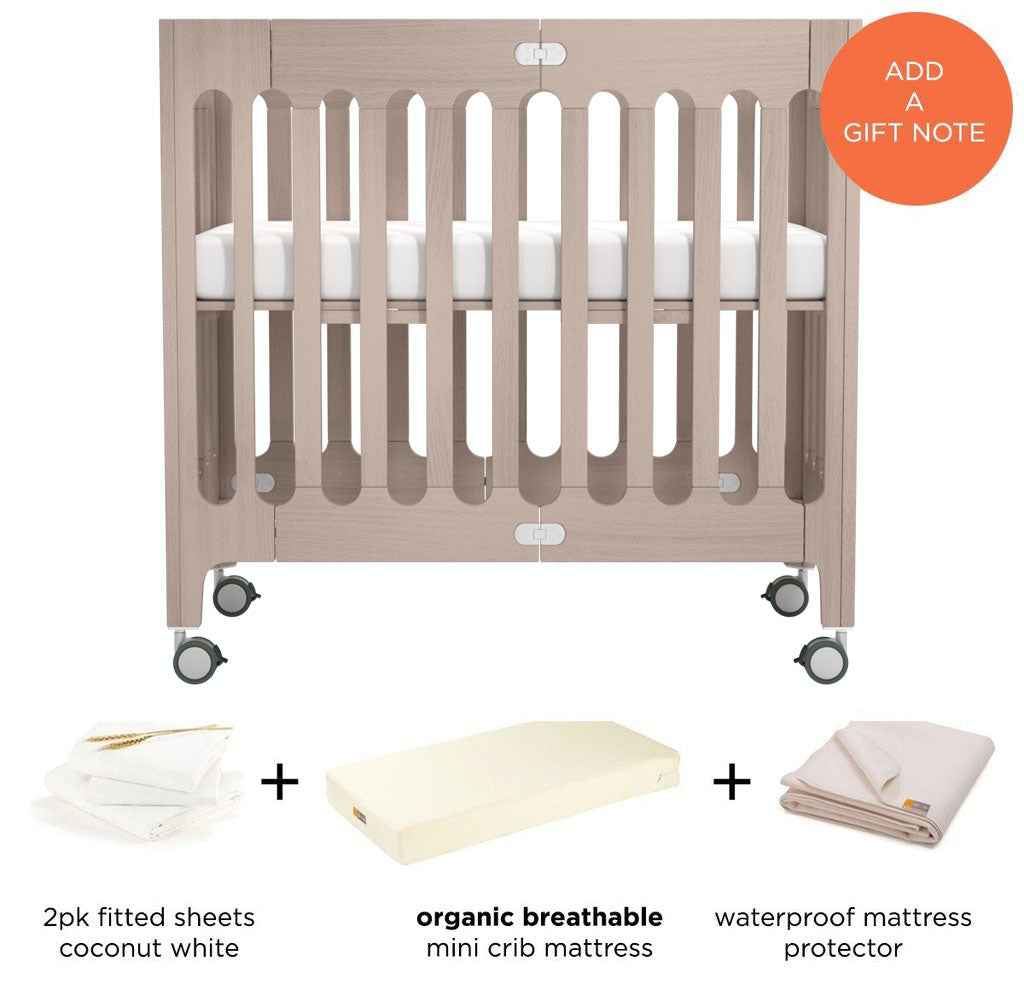 Bloom Alma Mini Crib Bundle Pocket Spring Coconut White
