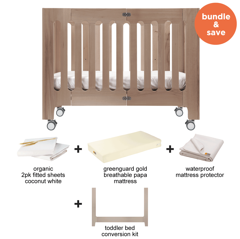 alma papa crib & toddler bed bundle bloom